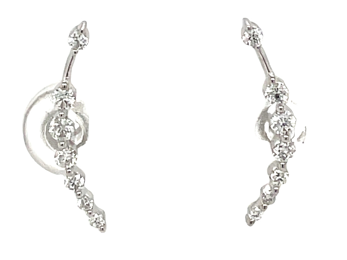 DIAMOND CURVED TRAIL STUD EARRING