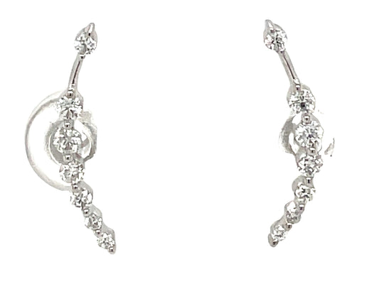 DIAMOND CURVED TRAIL STUD EARRING