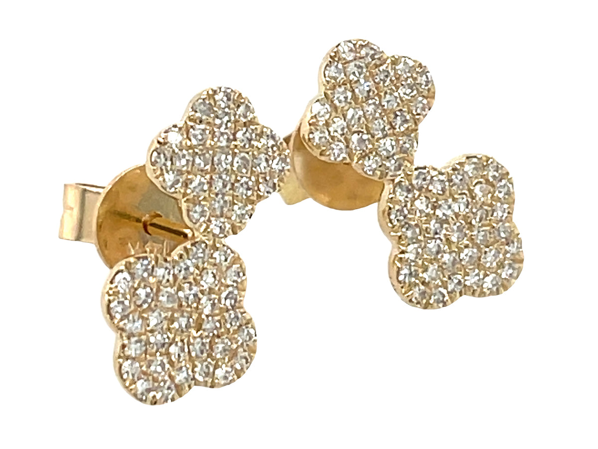 DIAMOND DOUBLE CLOVER EARRING