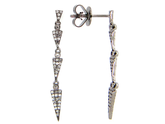 Diamond Earring, 14k Black Finish, (N)
