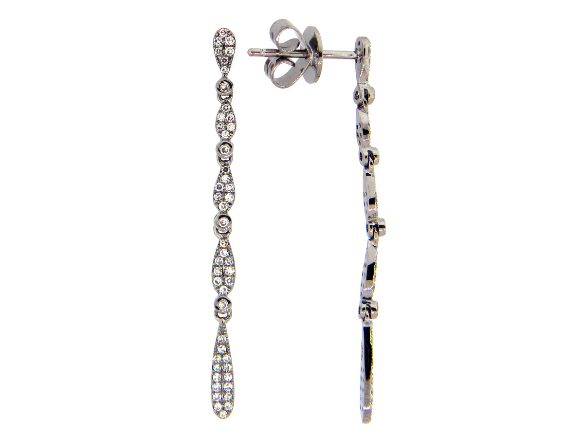Diamond Earring,14k Black Finish, (N)