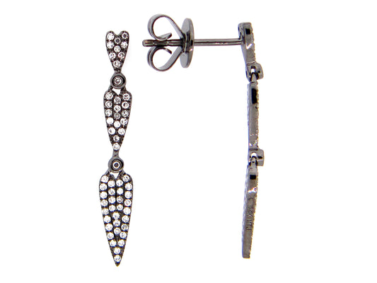 Diamond Earring, 14k Black Finish, (N)