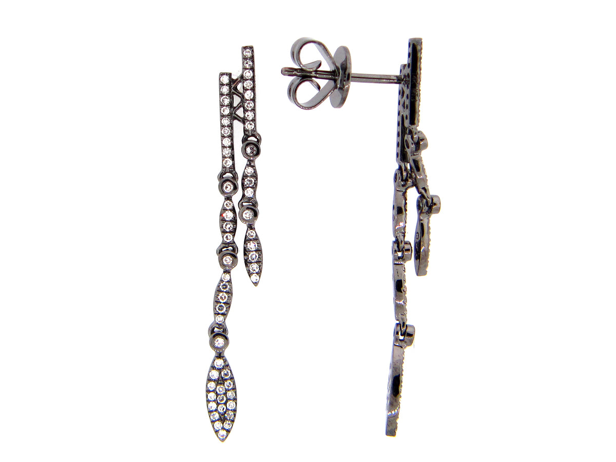 DIAMOND EARRING, 14K BLACK FINISH (N)