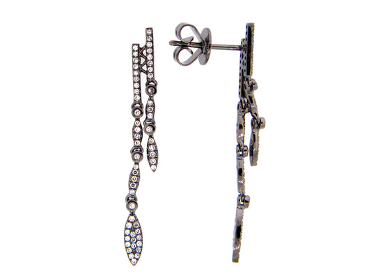 DIAMOND EARRING, 14K BLACK FINISH (N)