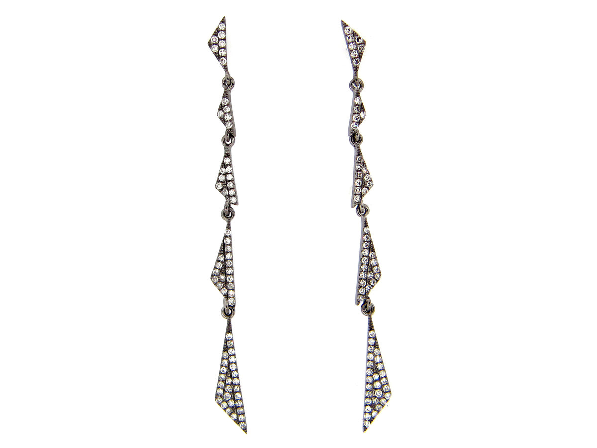 DIAMOND EARRING, 14K BLACK FINISH (N)