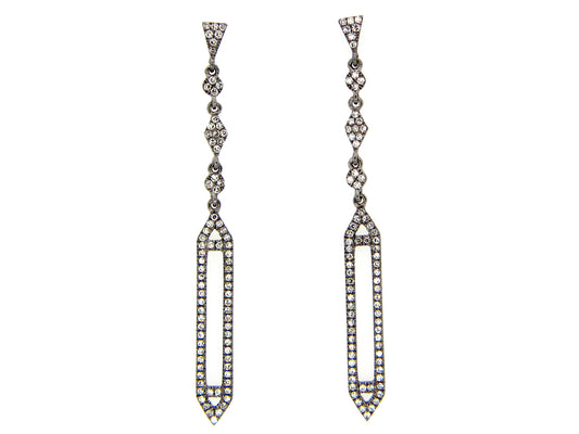 Diamond Earring, 14k Black Finish (N)