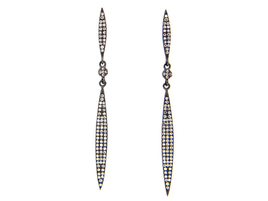 DIAMOND EARRING, 14K BLACK FINISH (N)