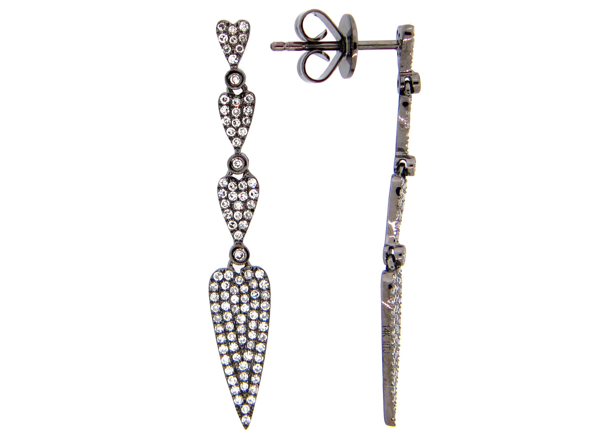 Diamond Earring, 14k Black Finish (N)