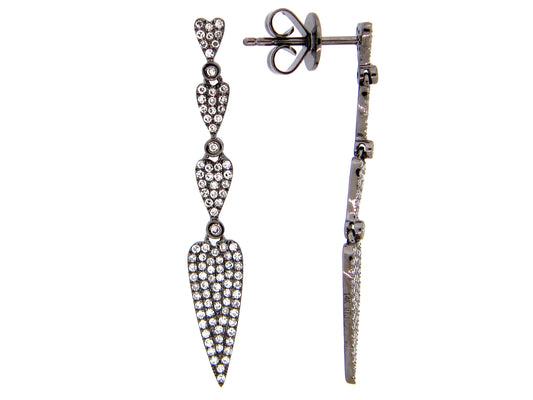 Diamond Earring, 14k Black Finish (N)