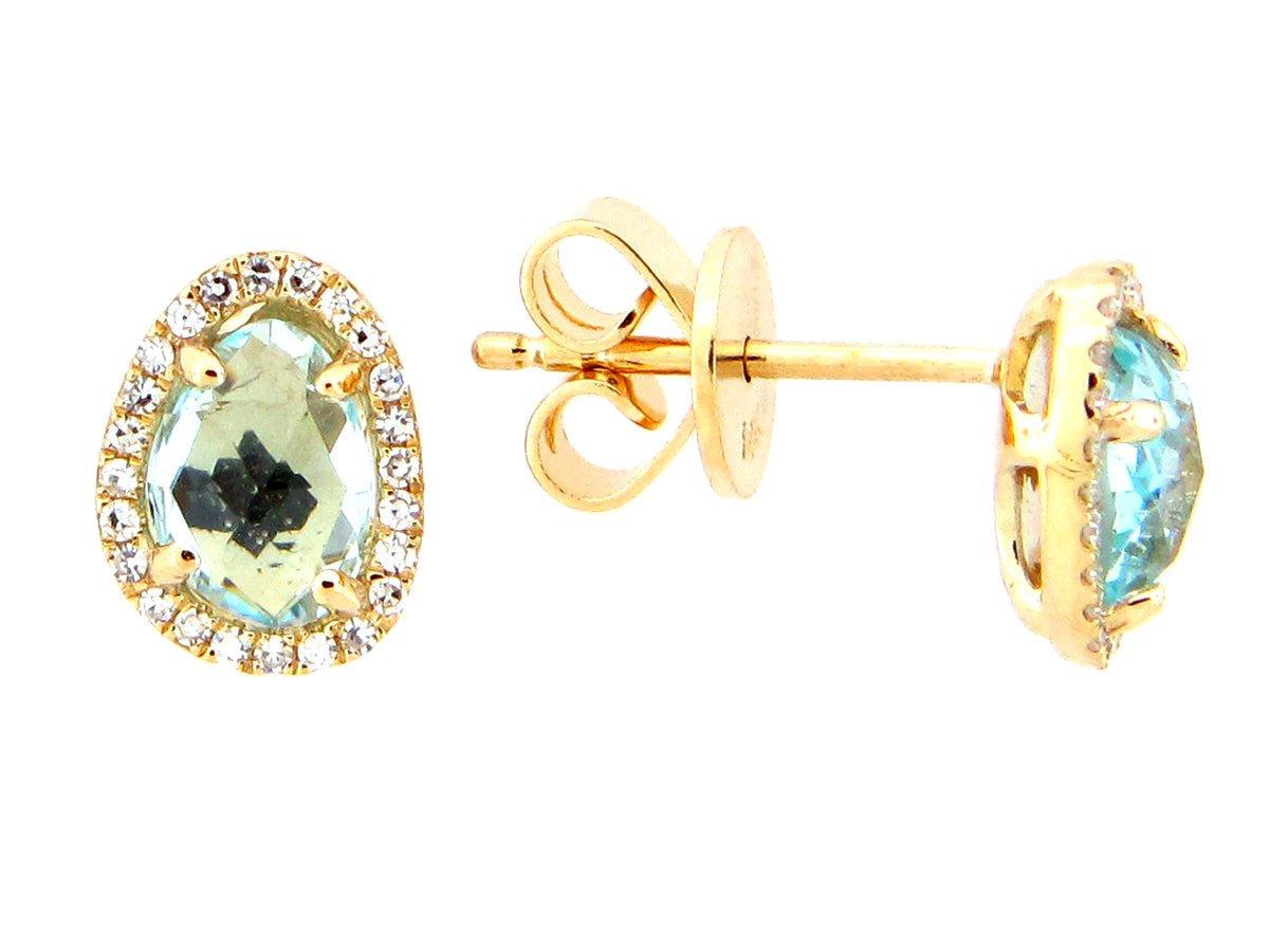 BLUE TOPAZ & DIAMOND EARRING