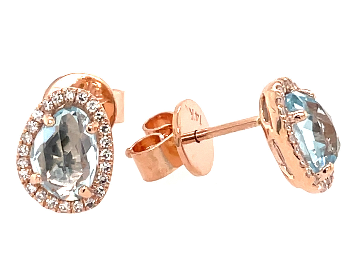 BLUE TOPAZ & DIAMOND EARRING