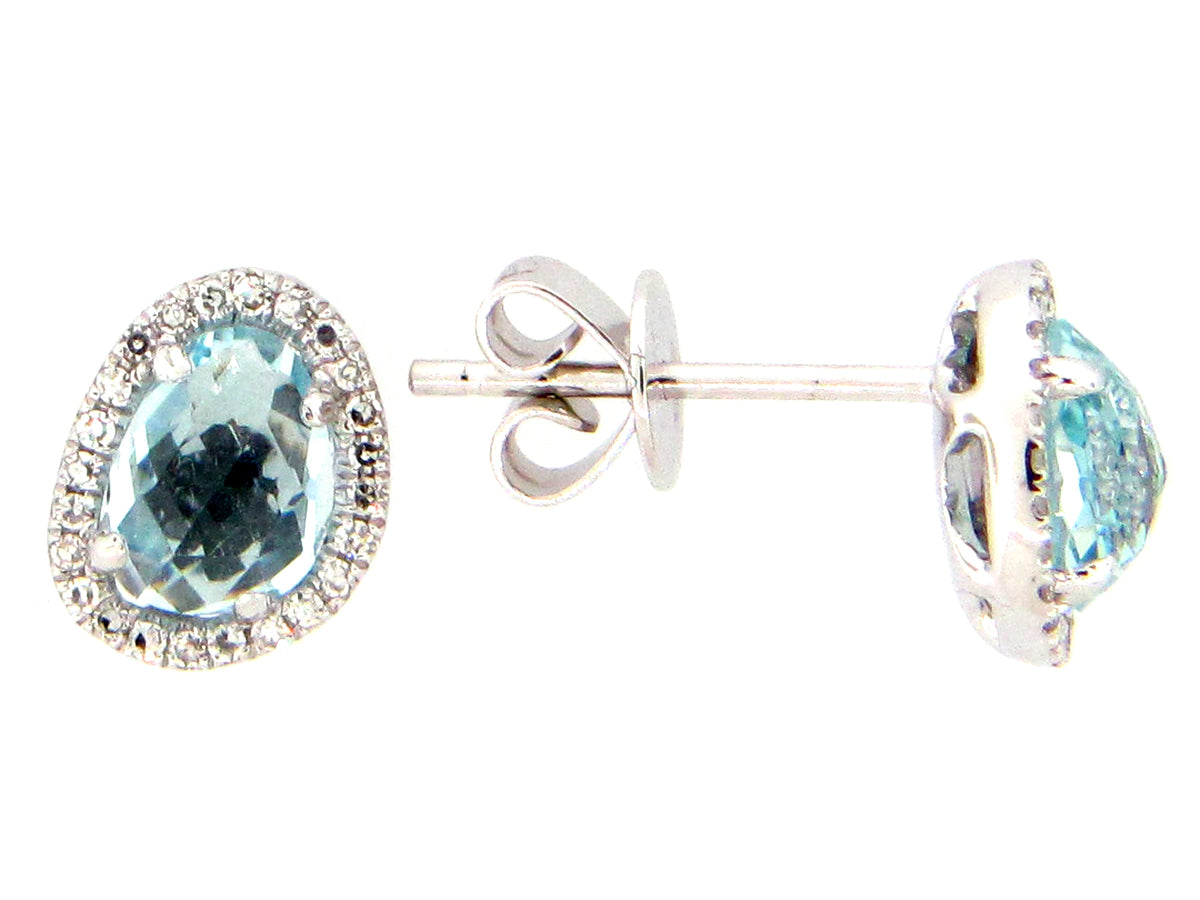 BLUE TOPAZ & DIAMOND EARRING