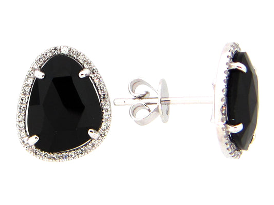 BLACK ONYX & DIAMOND EARRING