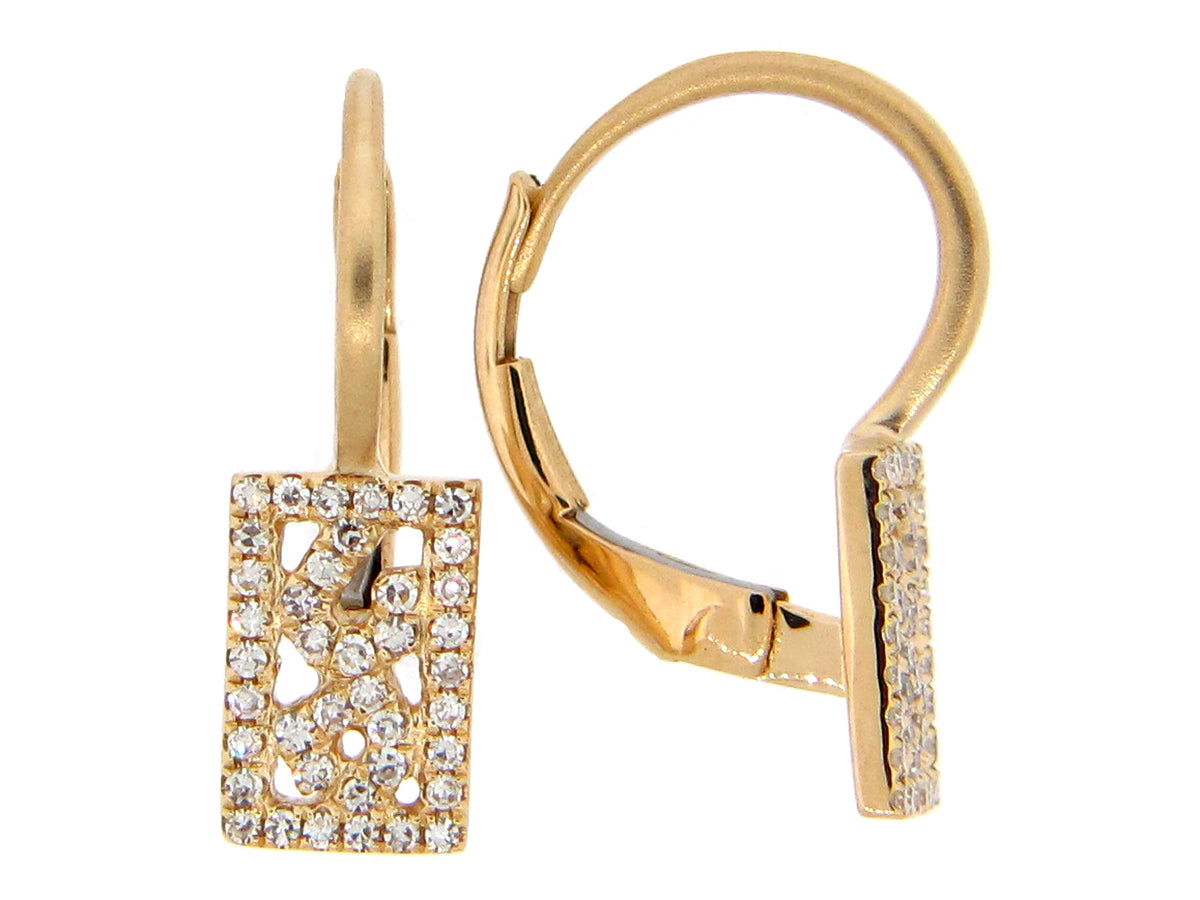 DIAMOND RECTANGLE EARRING