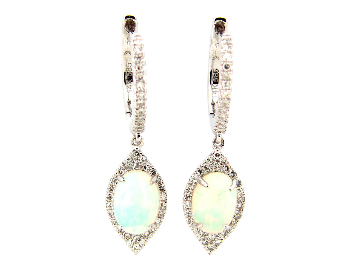 OPAL & DIAMOND DANGLE EARRING