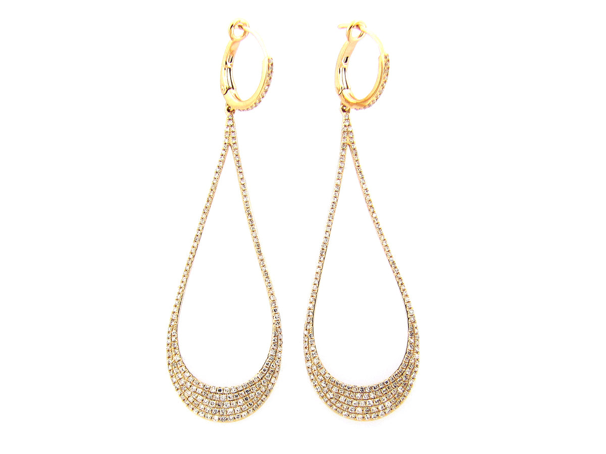 DIAMOND LARGE DROP EARRING
