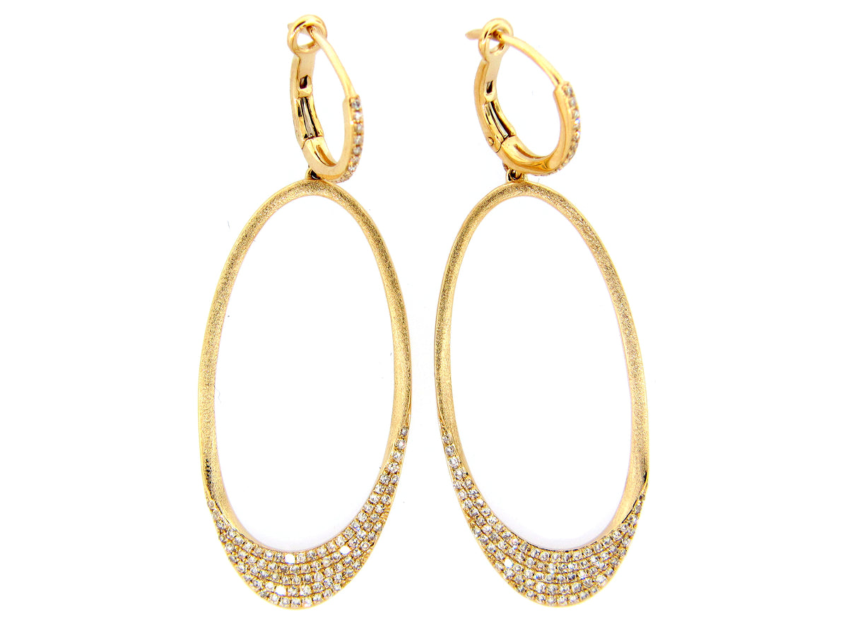 DIAMOND OVAL DANGLE EARRING