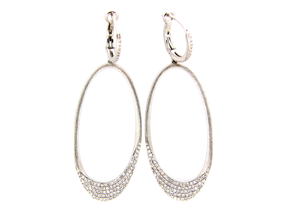 DIAMOND OVAL DANGLE EARRING