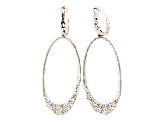 DIAMOND OVAL DANGLE EARRING