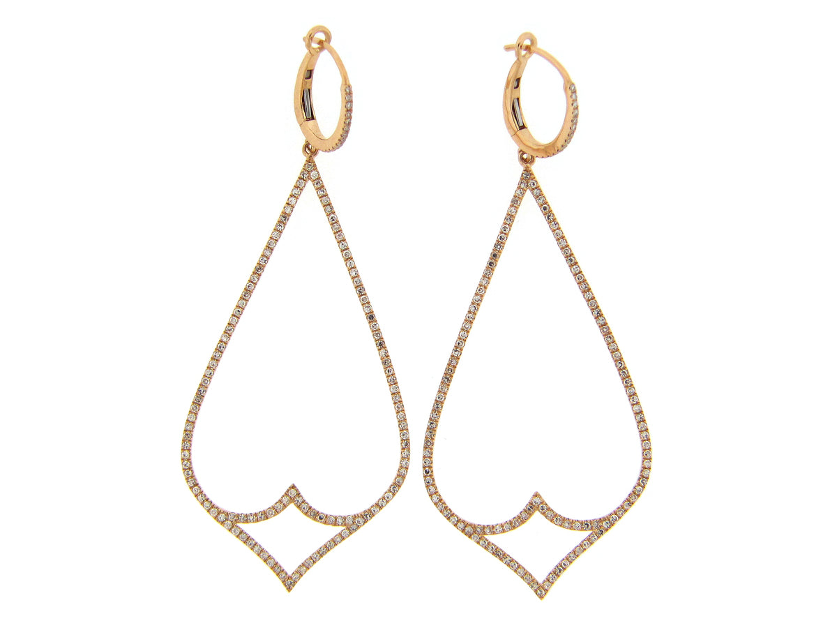 DIAMOND PEAR LARGE EARRING, 14KY (N)