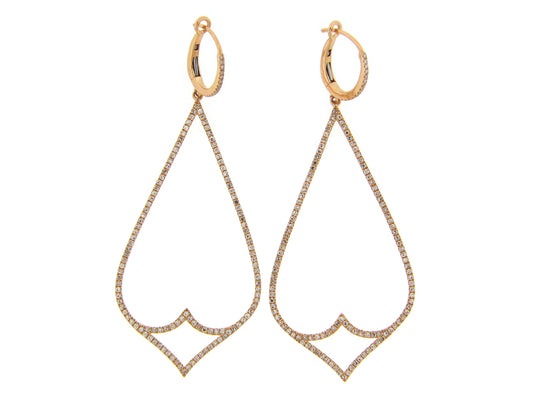 DIAMOND PEAR LARGE EARRING, 14KY (N)