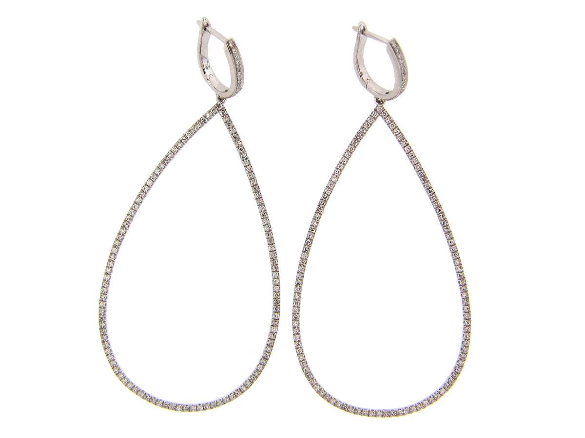 Diamond Large Open Pear Earring