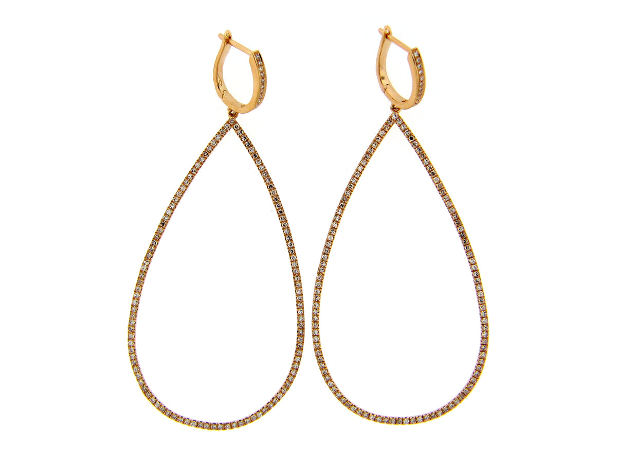 Diamond Large Open Pear Earring