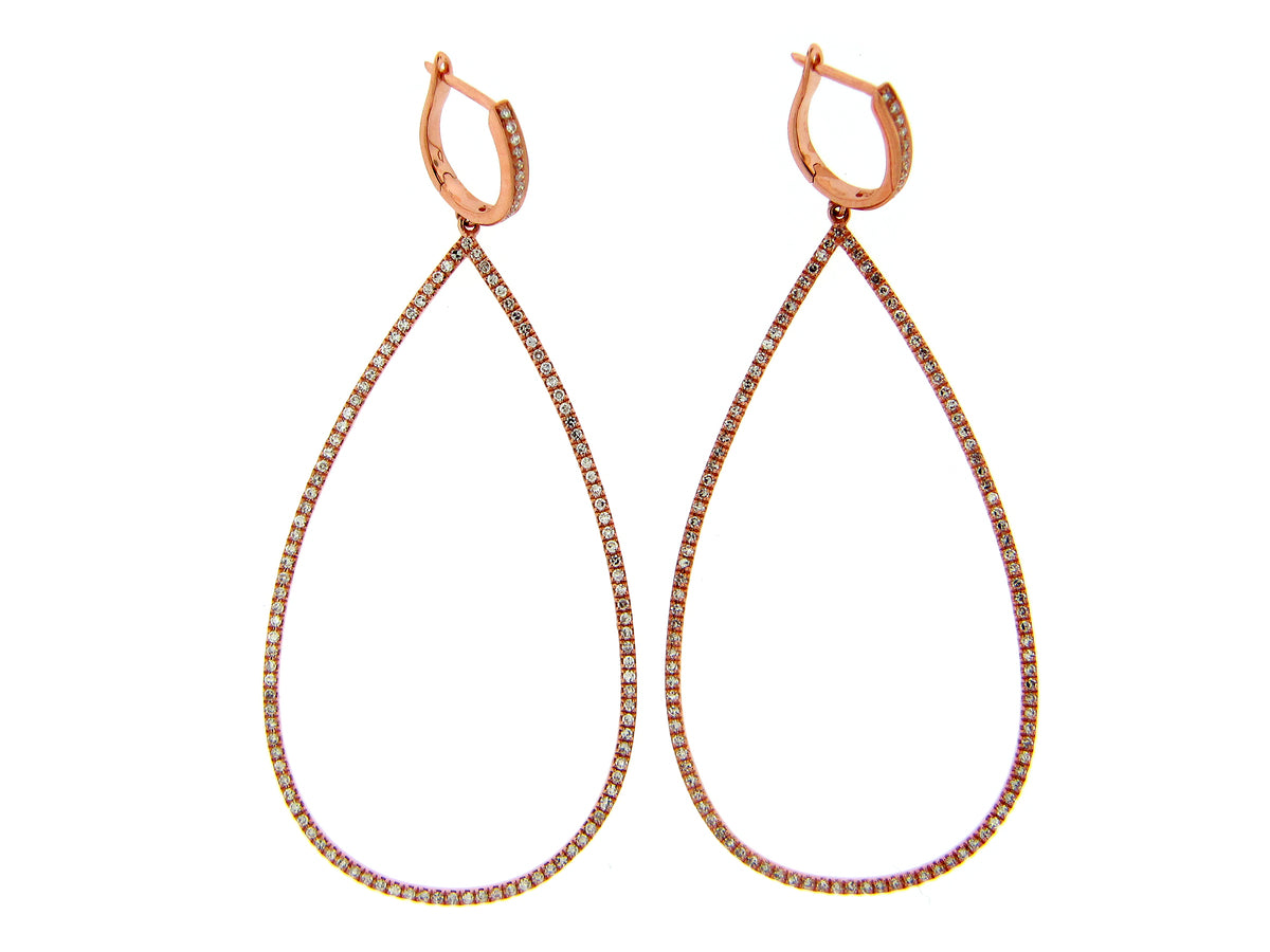 Diamond Large Open Pear Earring
