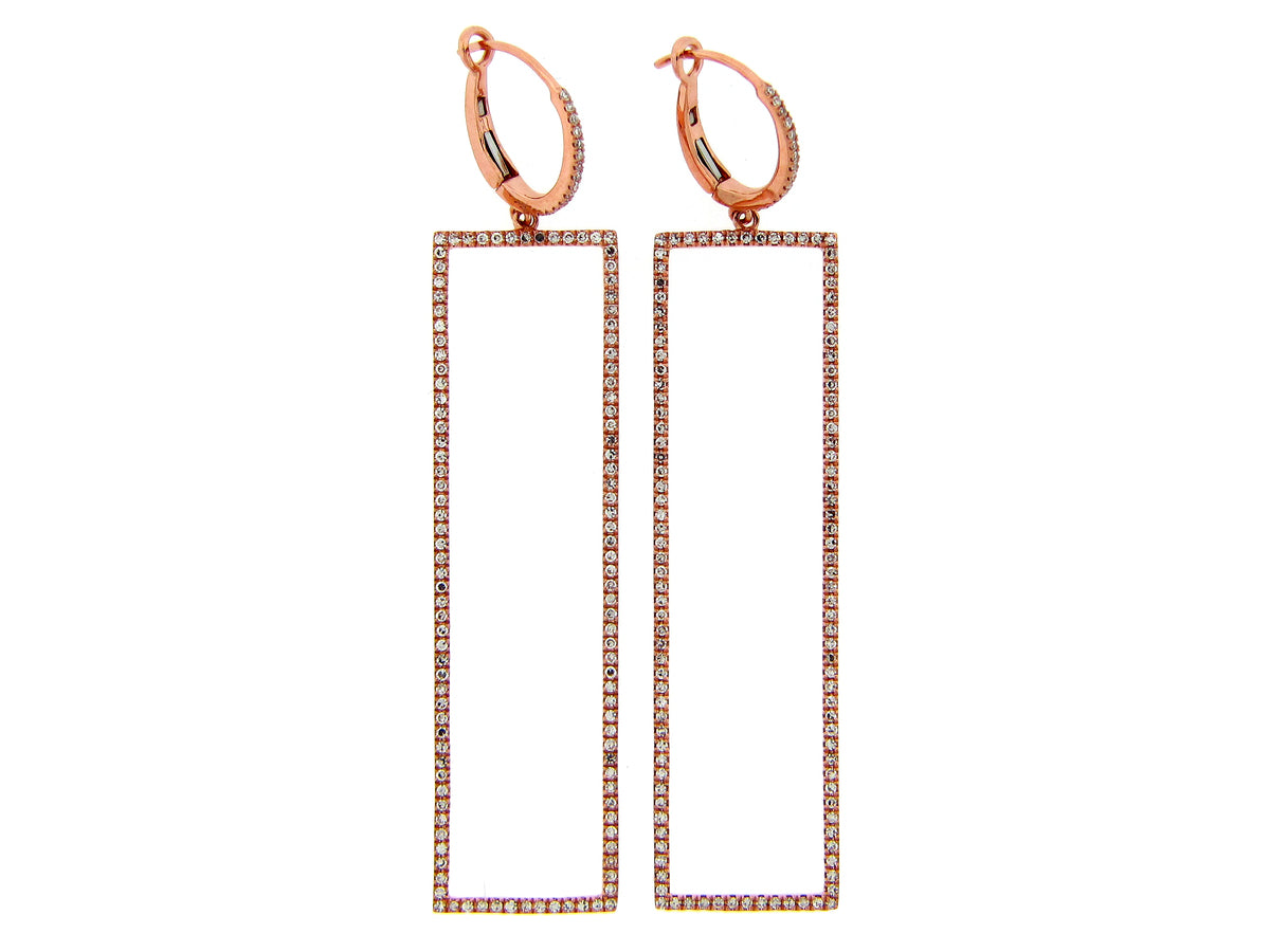 DIAMOND RECTANGLE LARGE EARRING