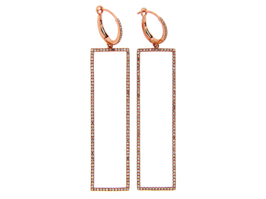 DIAMOND RECTANGLE LARGE EARRING