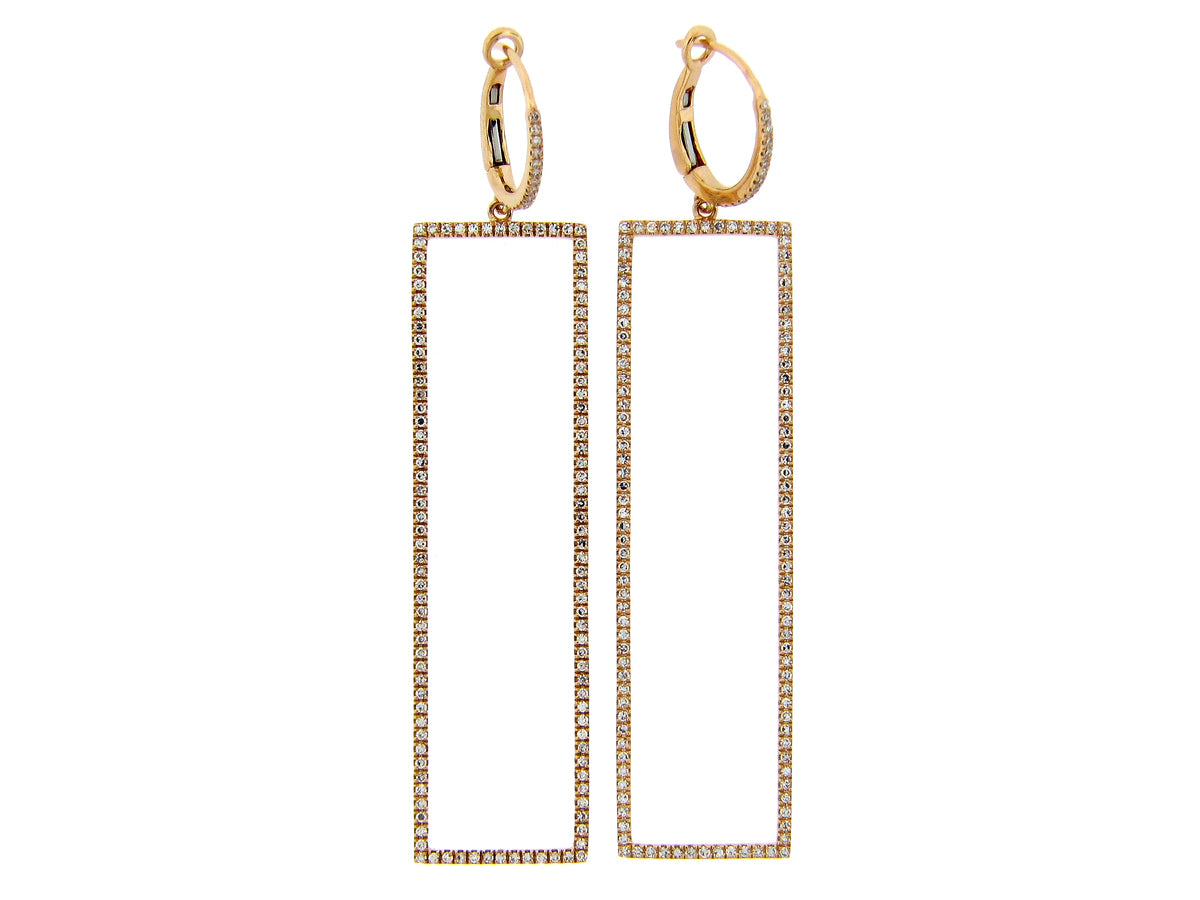 DIAMOND RECTANGLE LARGE EARRING