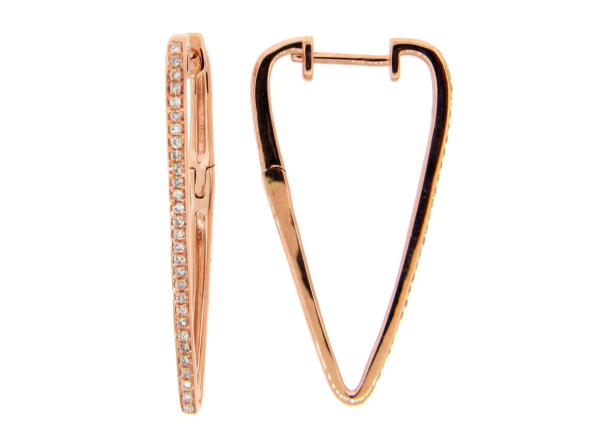 DIAMOND TRIANGLE HOOP EARRING