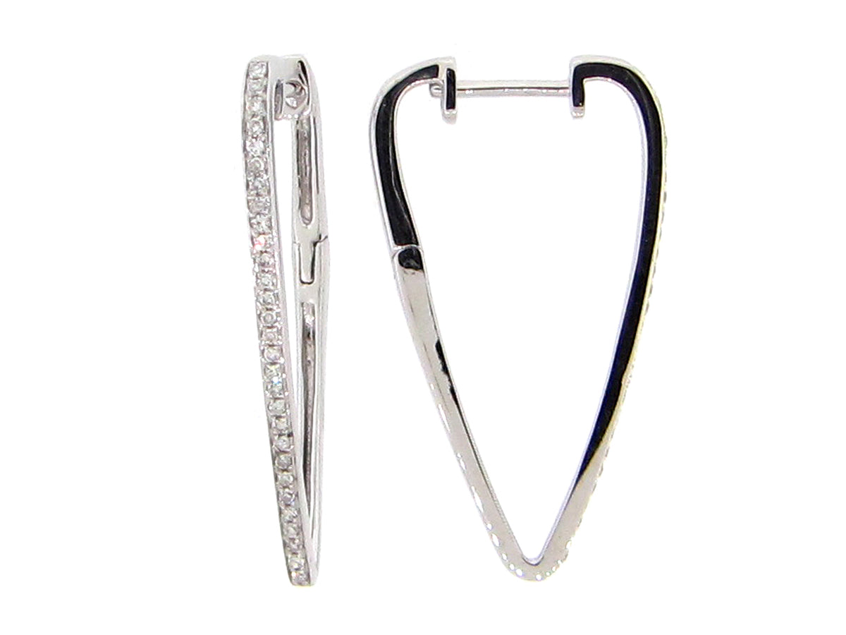 DIAMOND TRIANGLE HOOP EARRING