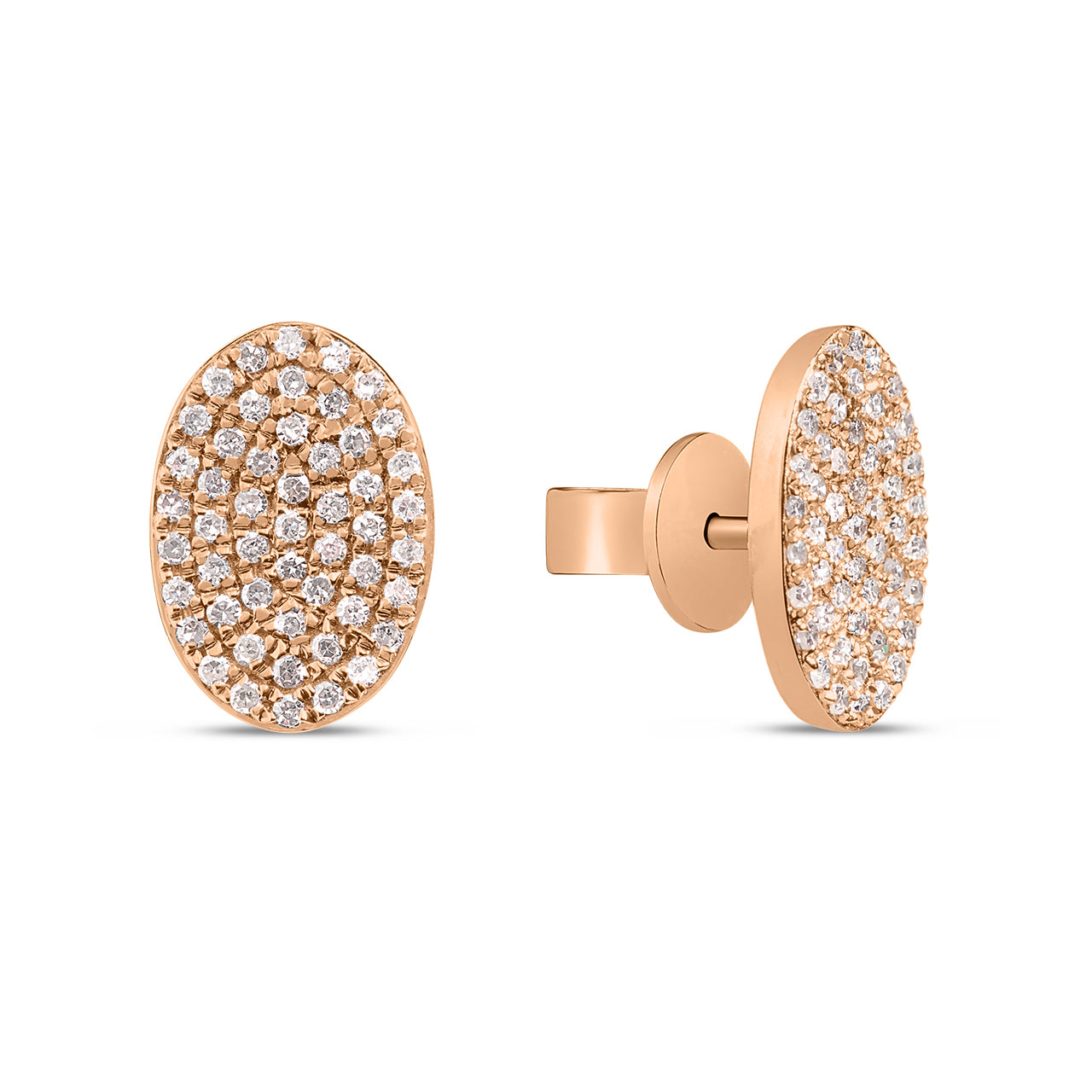 Diamond Oval Stud Earring
