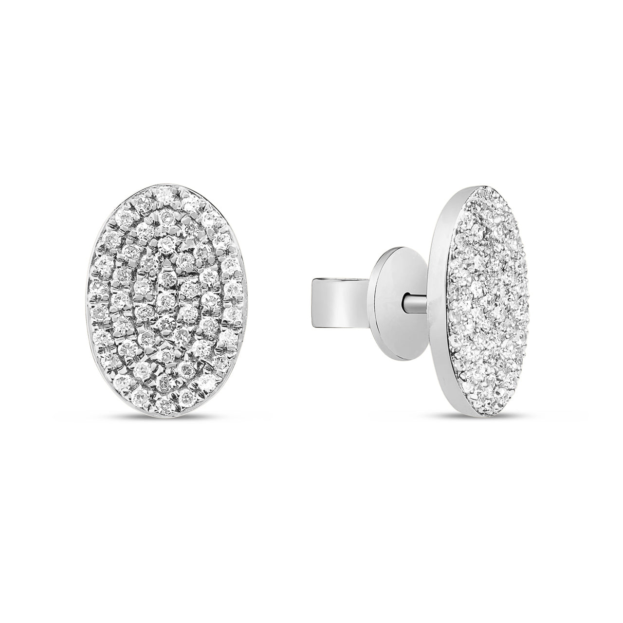 Diamond Oval Stud Earring