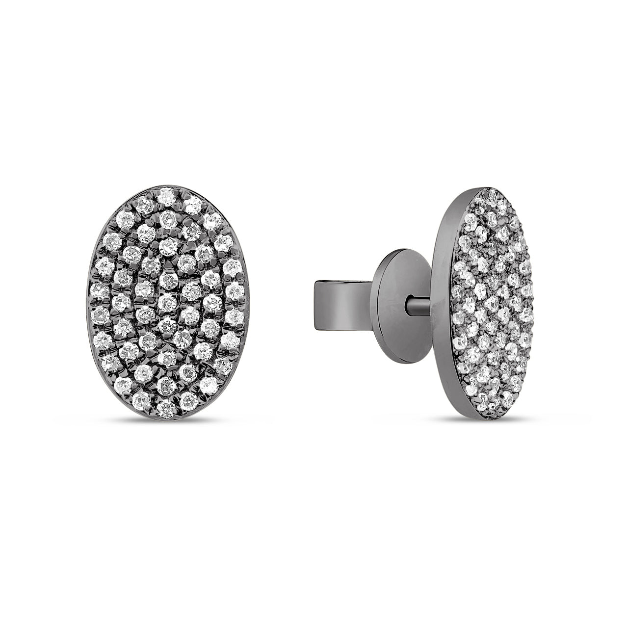 Diamond Oval Stud Earring