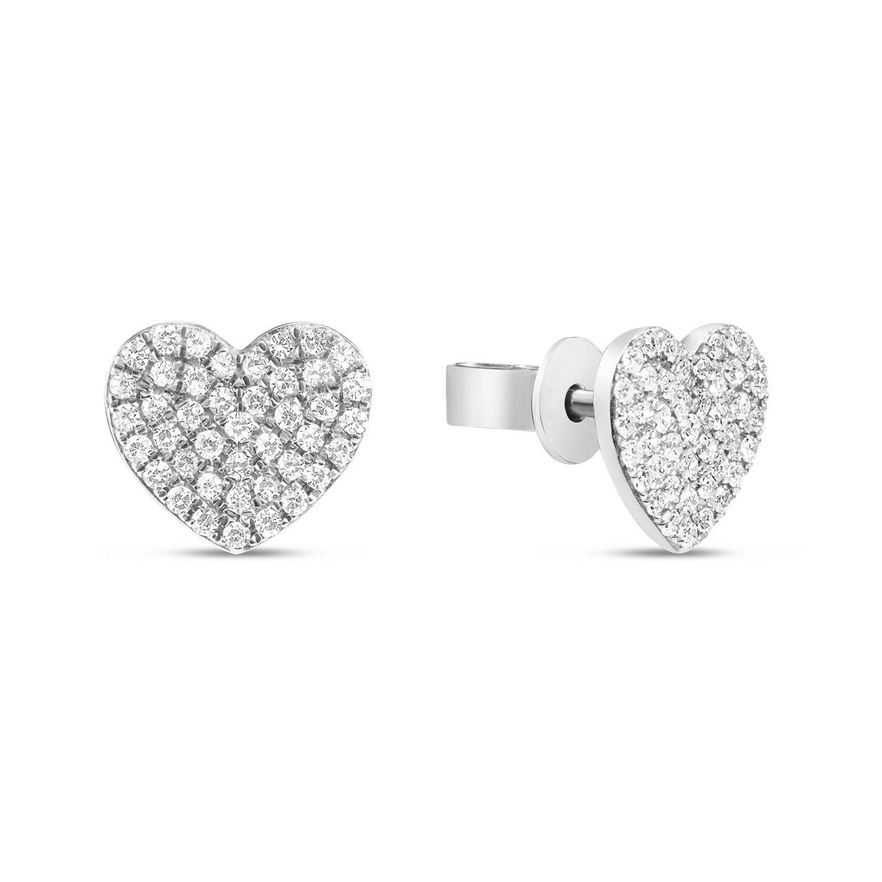 Diamond Pave Heart Stud Earring