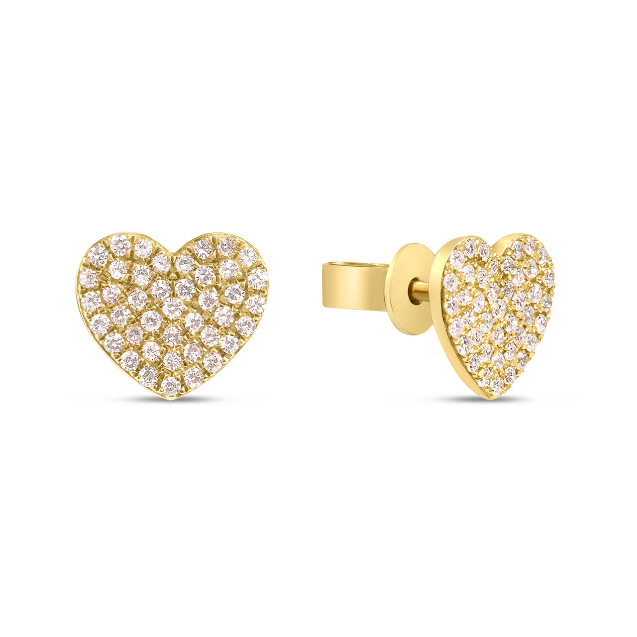 Diamond Pave Heart Stud Earring