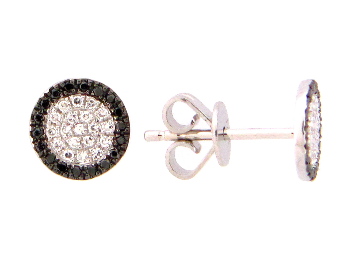 BLACK & WHITE DIAMOND EARRING, 14KW (R)