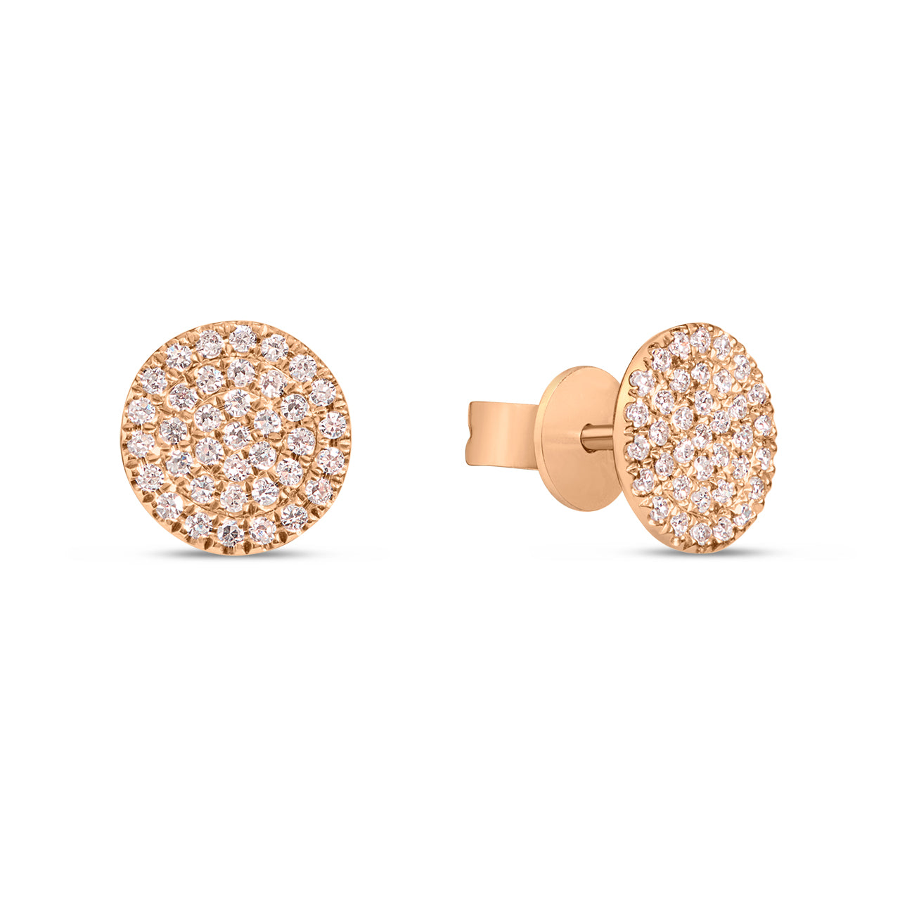 Diamond Disc Stud Earring