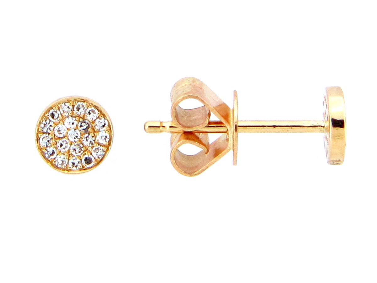DIAMOND DISC STUD EARRING