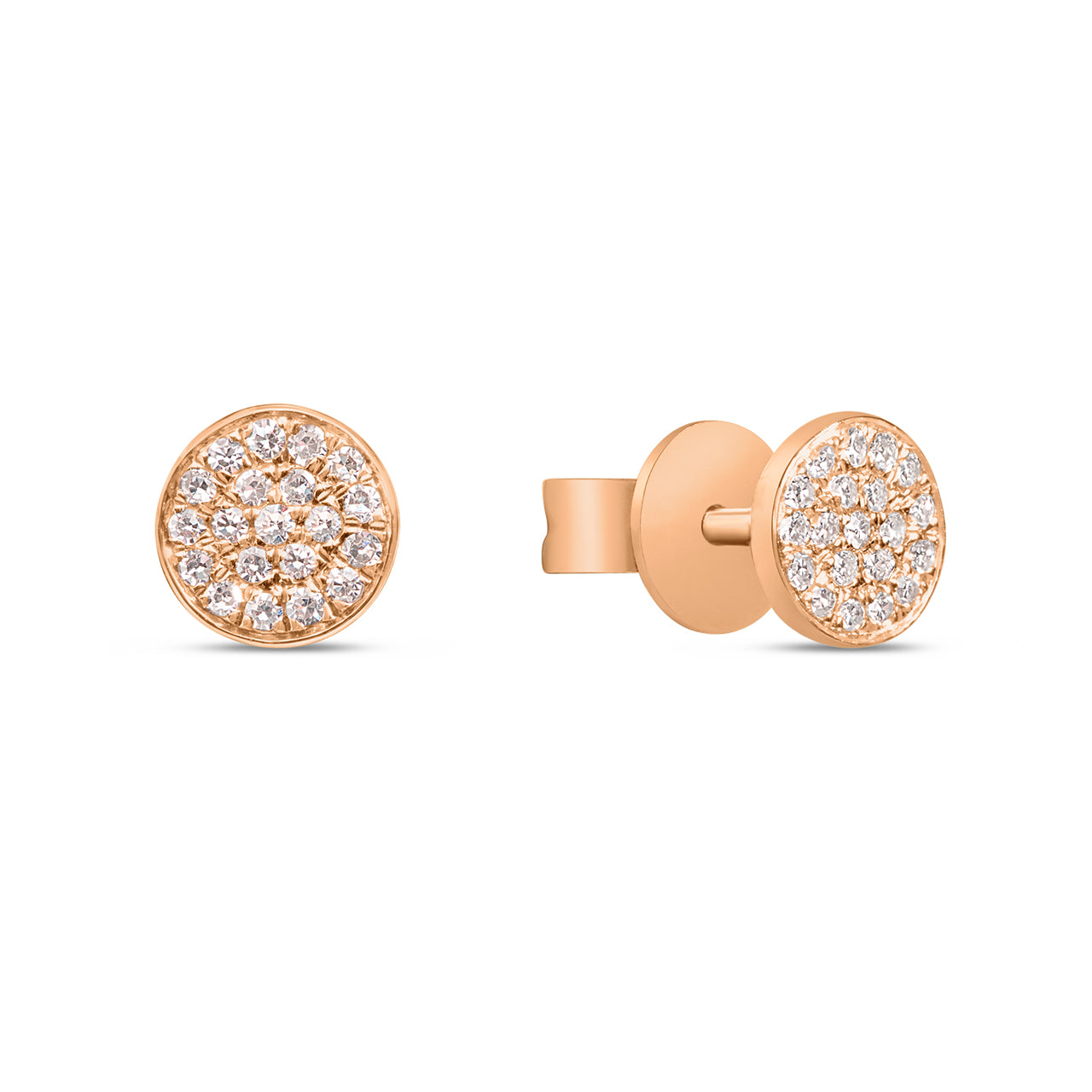 Diamond Disc Stud Earring