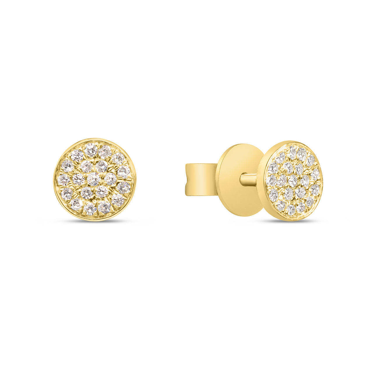 Diamond Disc Stud Earring