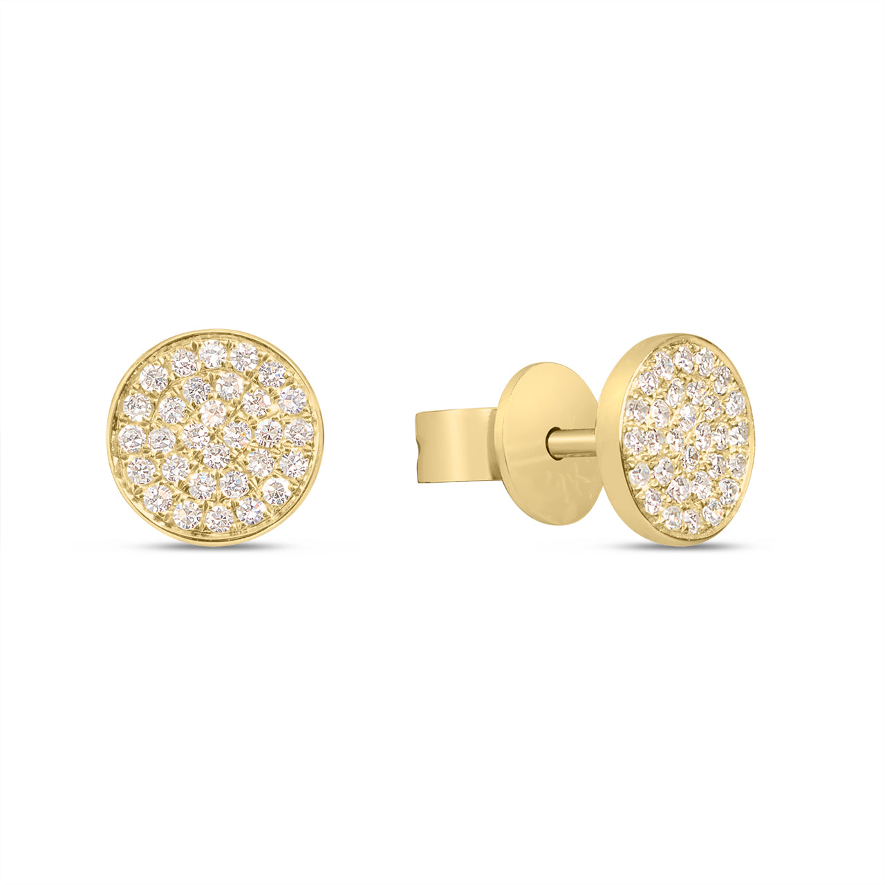 Diamond Disc Stud Earring
