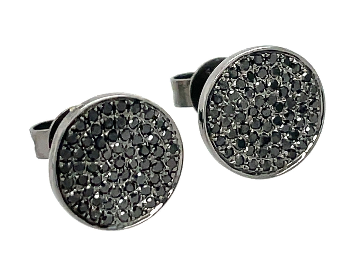 BLACK DIAMOND DISC 8.7MM EARRING