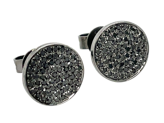 BLACK DIAMOND DISC 8.7MM EARRING