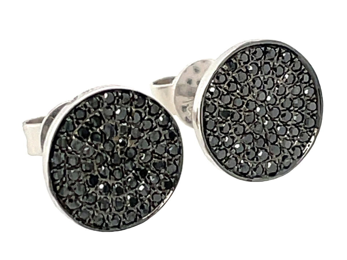 BLACK DIAMOND DISC 8.7MM EARRING