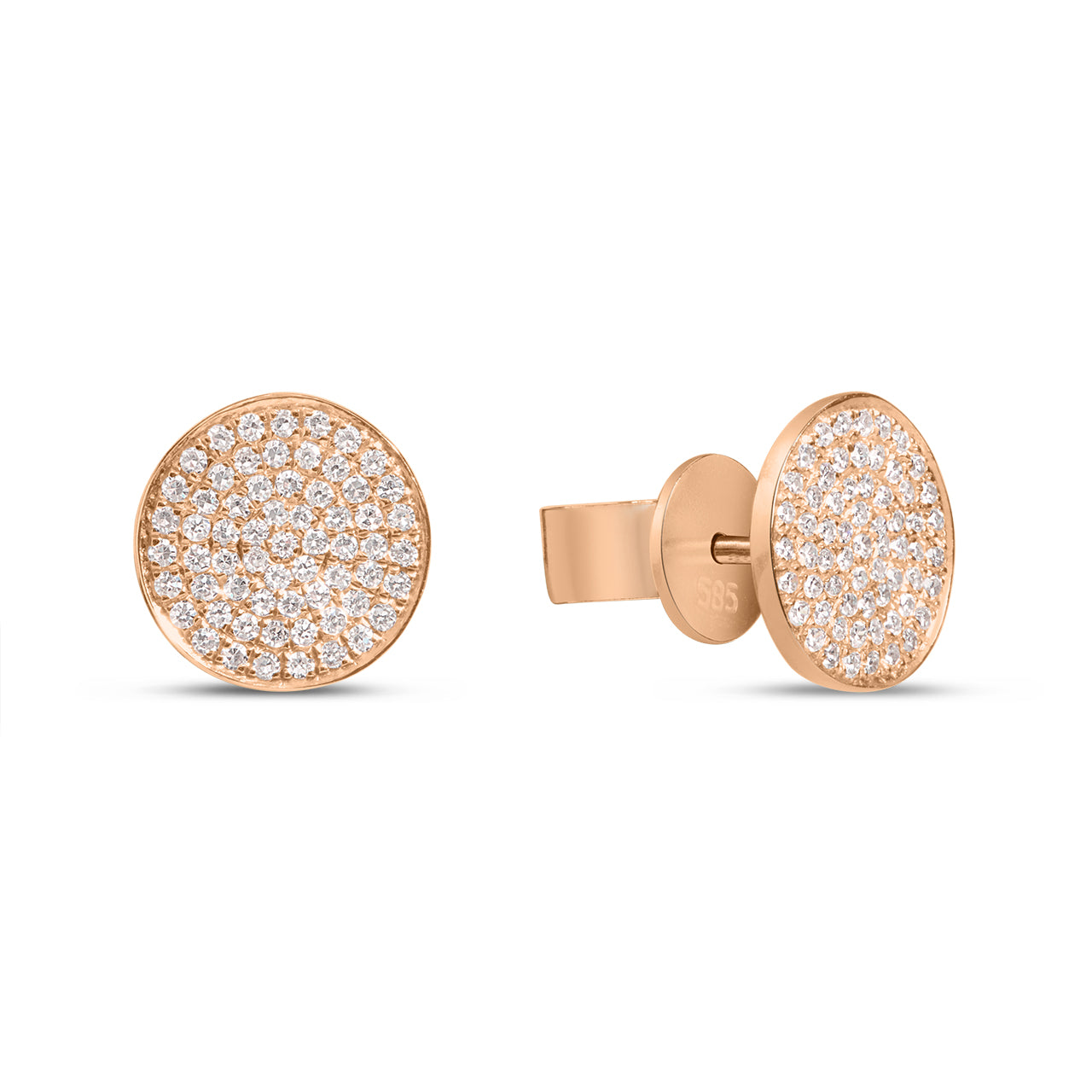 Diamond Disc Stud Earring