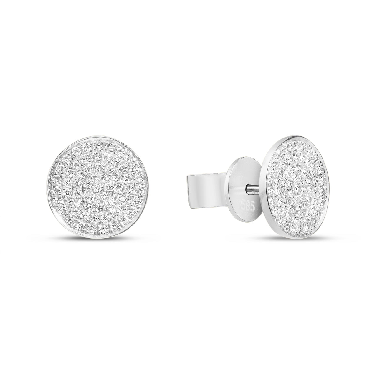 Diamond Disc Stud Earring