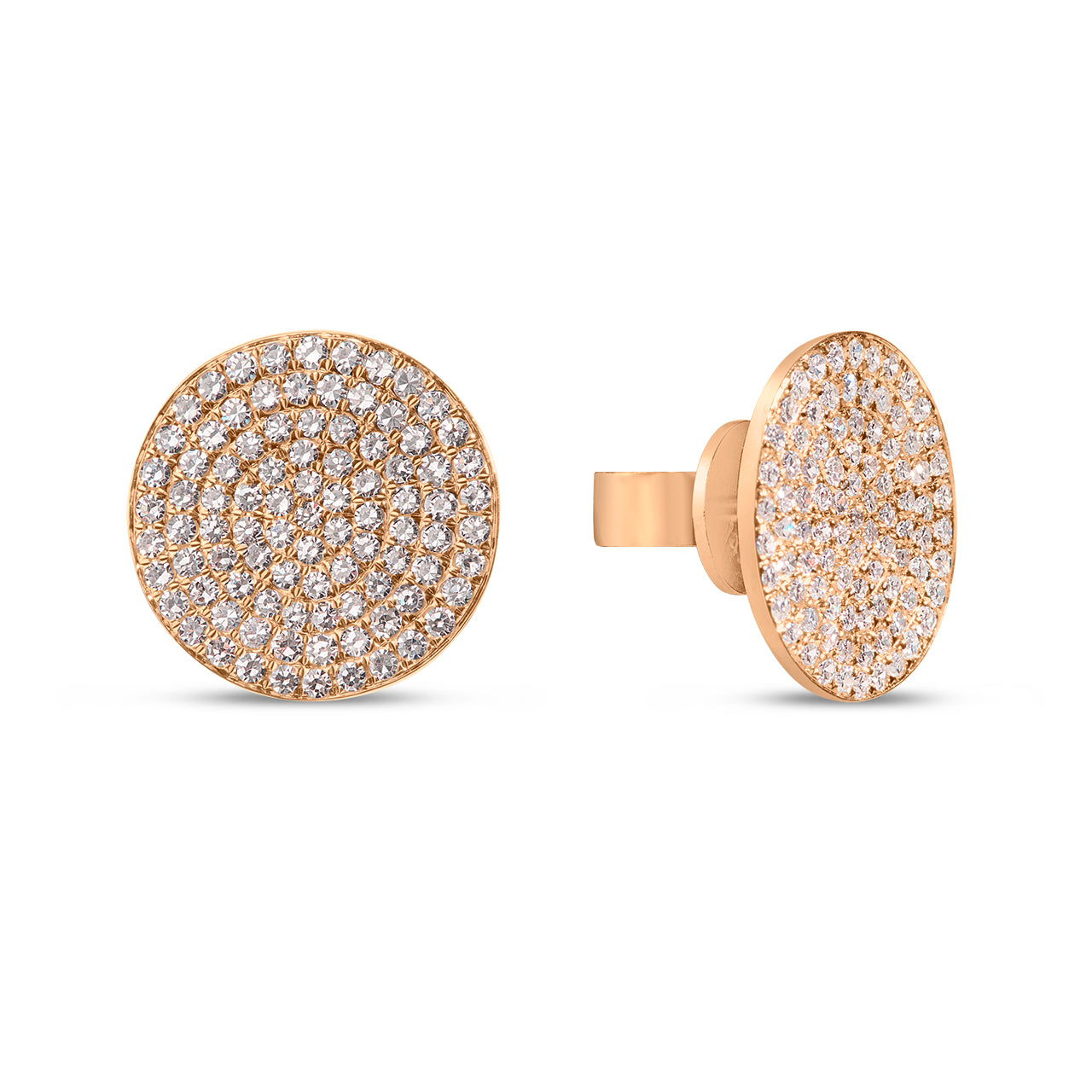 Diamond Disc Stud Earring